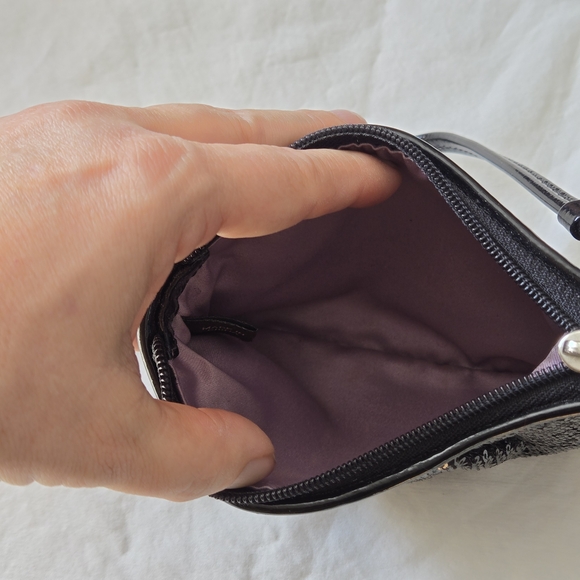 Coach Black Sequin Wristlet Op Art Signature Logo - Picture 5 of 6